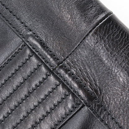 Fendi Maxi Baguette Chain Shoulder Bag Leather, BLACK, LEATHER, Tote bag