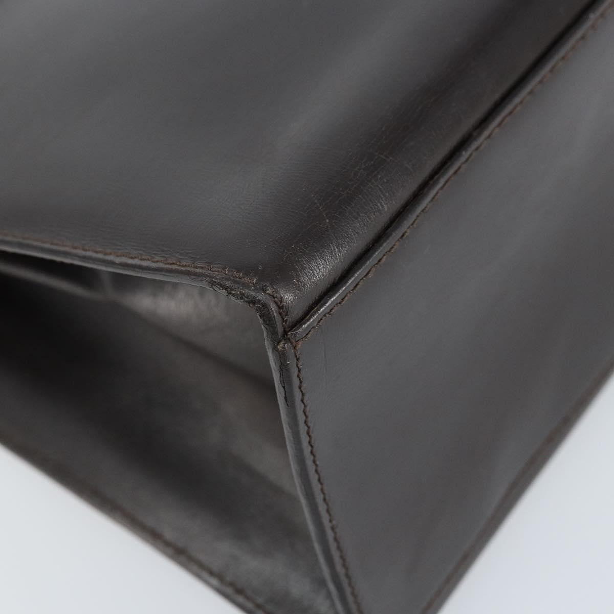 Celine Vintage Logo Top Handle Bag Leather, BROWN, LEATHER, Handbag