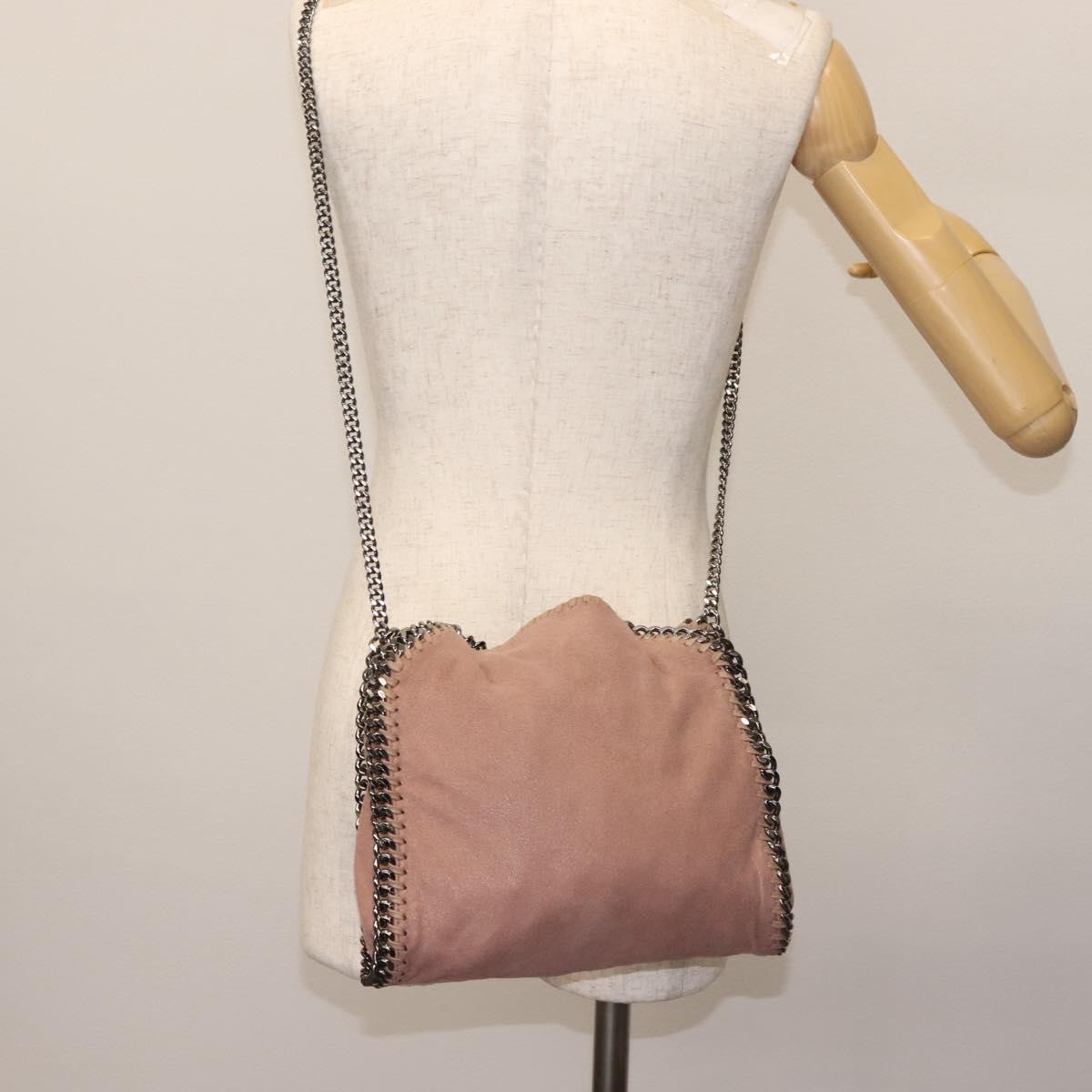 Stella McCartney Falabella Fold Over Crossbody Bag Suede, PINK, SUEDE, Crossbody bag