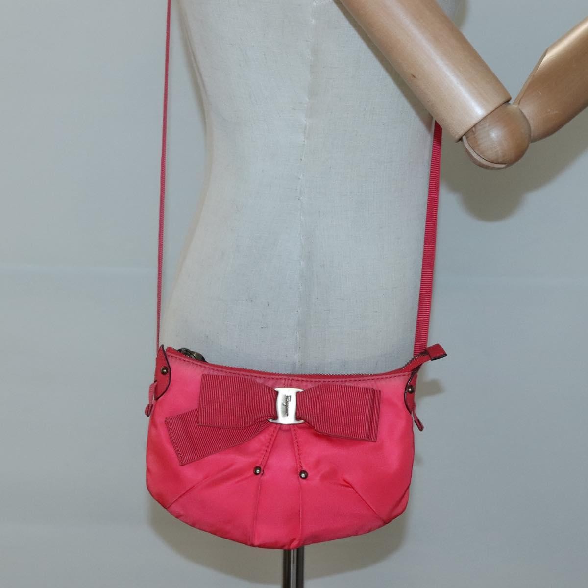 Salvatore Ferragamo Vintage Vara Crossbody Bag Nylon, PINK, NYLON, Shoulder bag