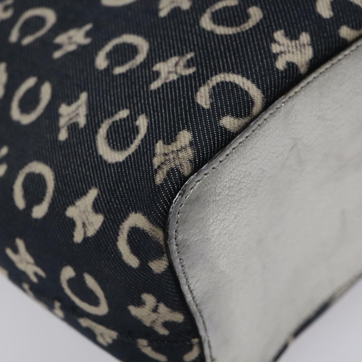 Celine C Sulky Shoulder bag Canvas and Leather, NAVY, CANVAS, Shoulder bag