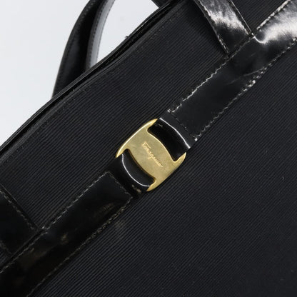 Salvatore Ferragamo Vala tote Canvas, BLACK, CANVAS, Tote bag