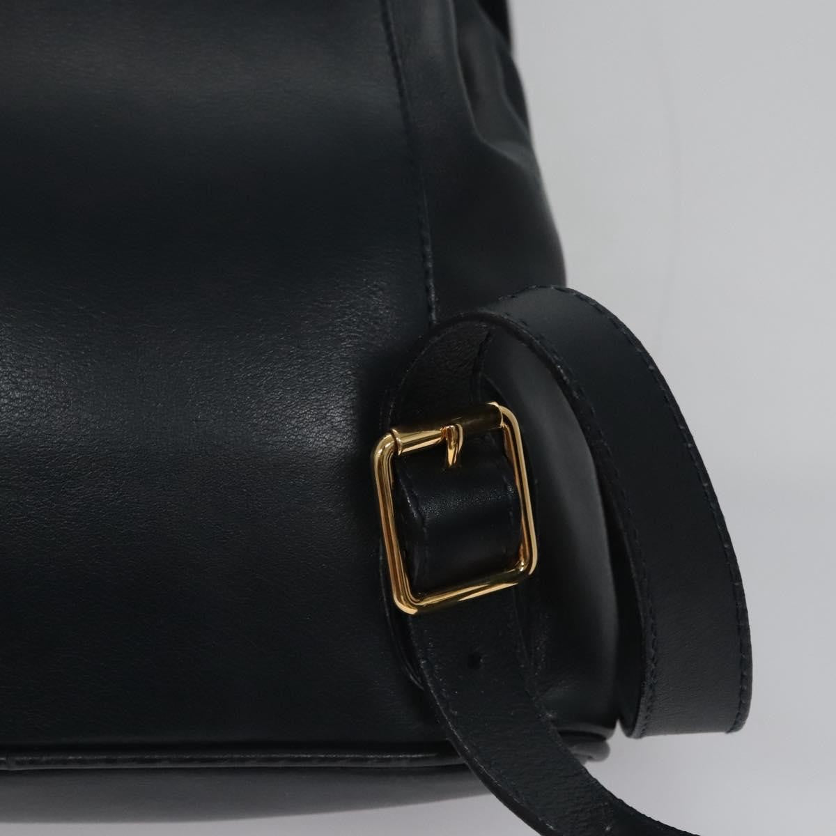 Gucci Vintage Bamboo Backpack Leather, Black, Leather, Backpack