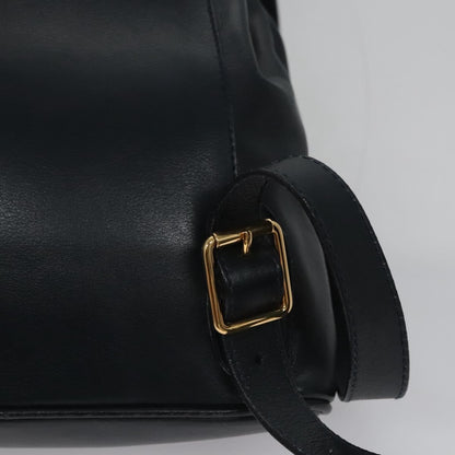 Gucci Vintage Bamboo Backpack Leather, Black, Leather, Backpack