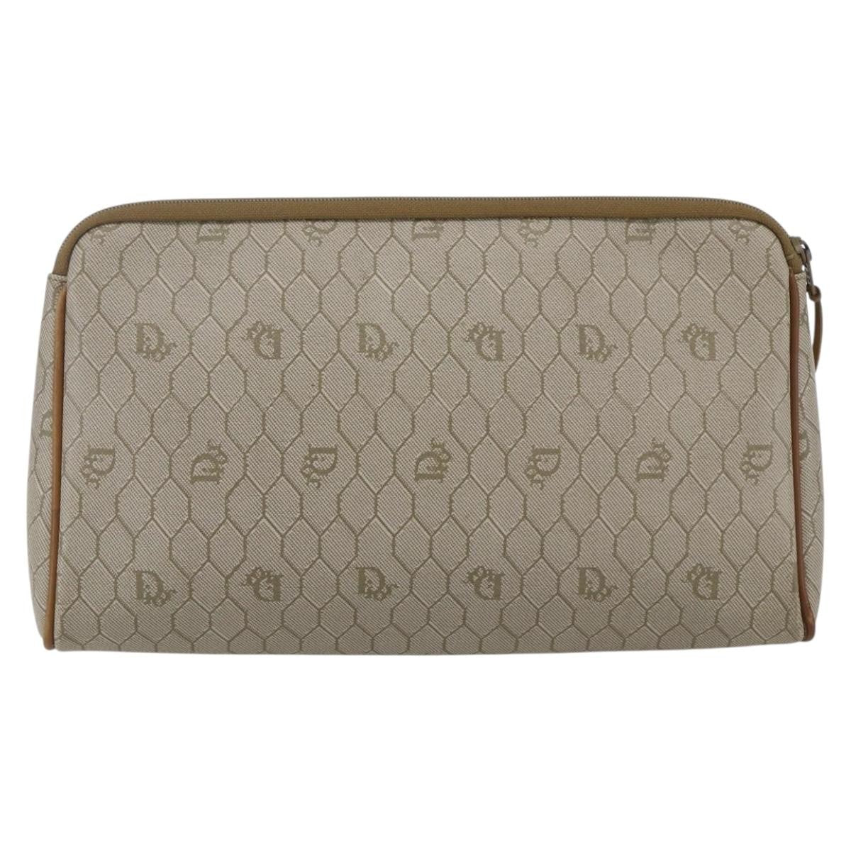 Christian Dior Vintage honeycomb clutch Canvas, Beige, Canvas, Clutch