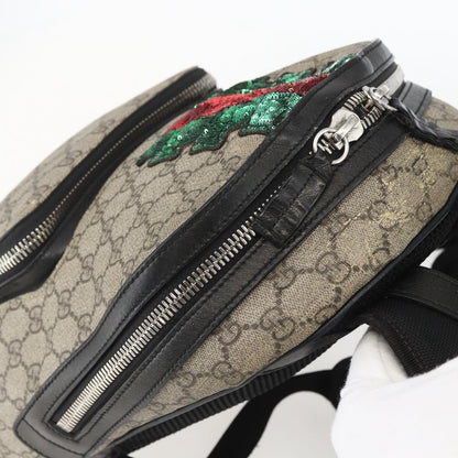Gucci Zip Pocket Backpack Embellished GG Coated Canvas, BEIGE, PVC, Backpack