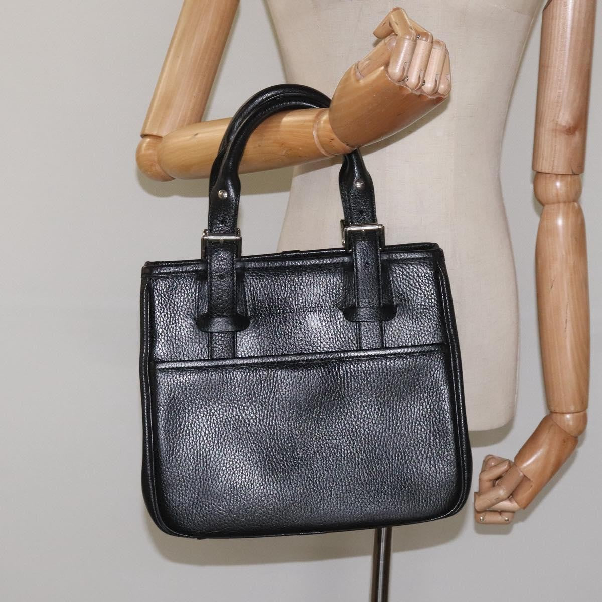 Burberry Vintage Handbag Leather, BLACK, LEATHER, Handbag