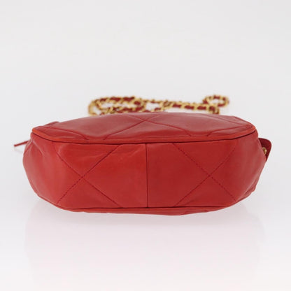 Chanel Vintage Diamond CC Tassel Shoulder Bag Quilted Leather, RED, LEATHER, Shoulder bag