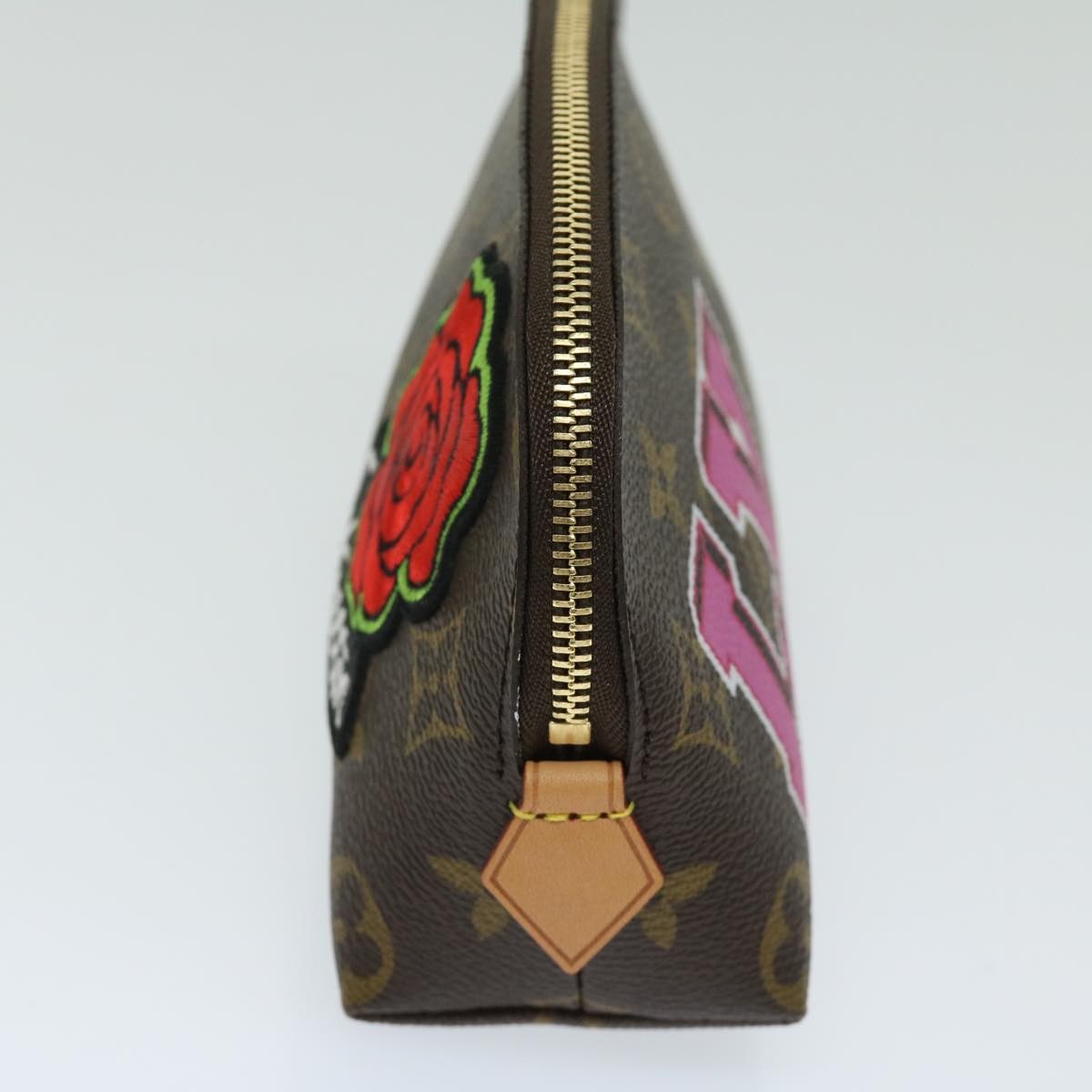 Louis Vuitton Cosmetic Pouch Limited Edition Patches Monogram Canvas, BROWN, CANVAS, Toiletry Case