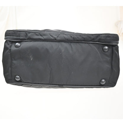 Prada Expandable Front Zip Boston Bag Tessuto, Black, Nylon, Travel Bag