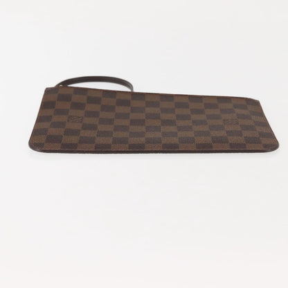 Louis Vuitton Neverfull Pochette Damier, BROWN, CANVAS, Clutche & pouche