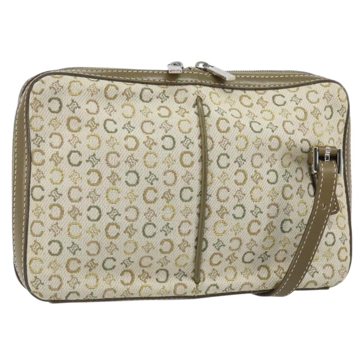 Celine C Macadam Shoulder bag Canvas, KHAKI, CANVAS, Shoulder bag