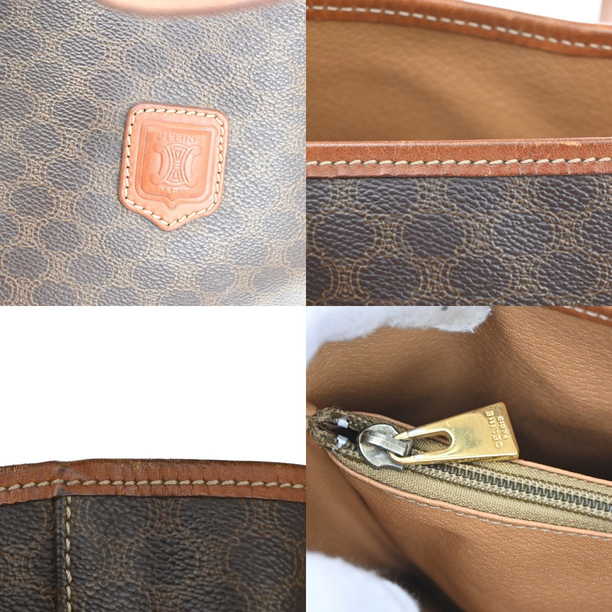 Celine Vintage Macadam Tote bag Canvas and Leather, Brown, Canvas, Tote Bag
