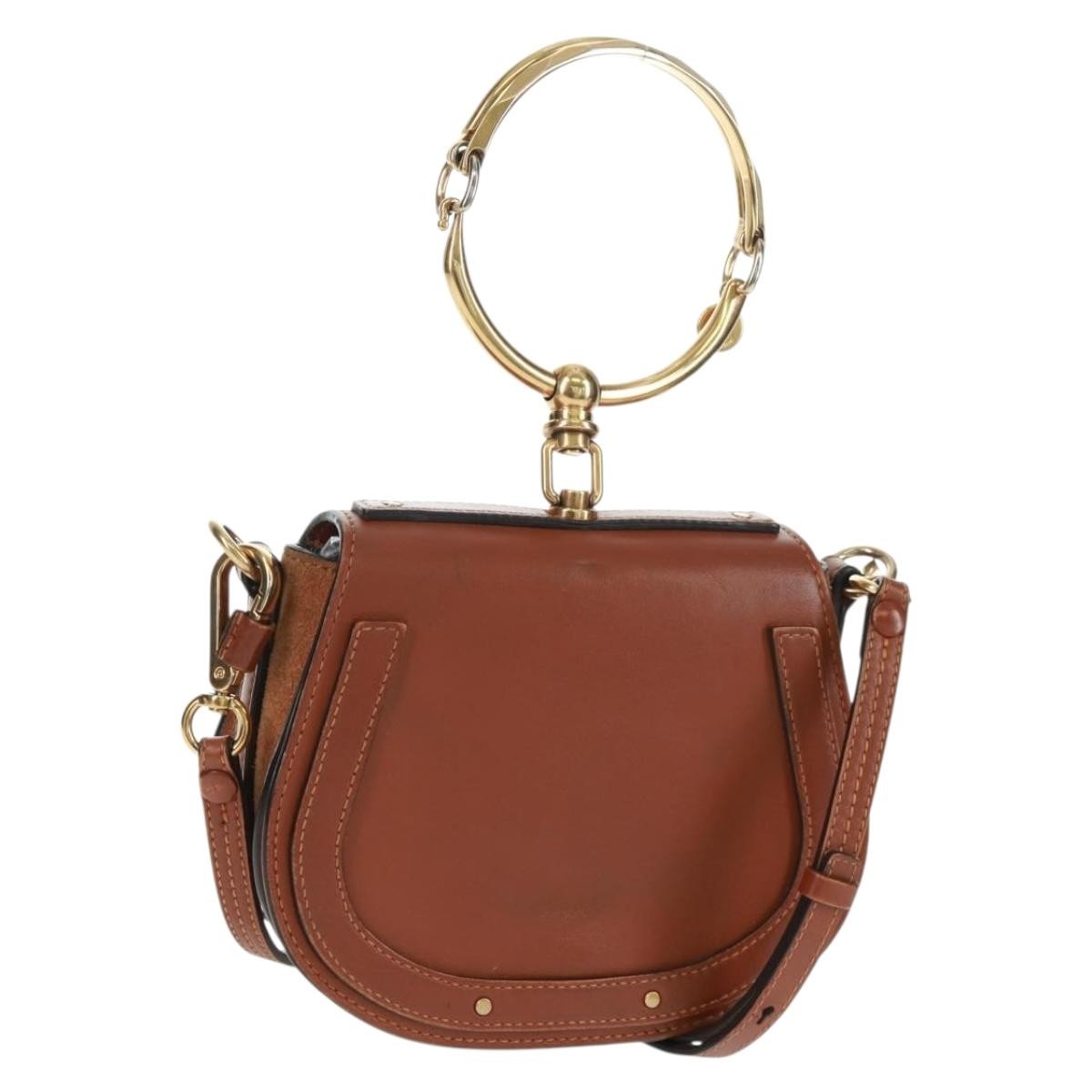 Chloe Nile Crossbody Bag Leather, BROWN, LEATHER, Handbag