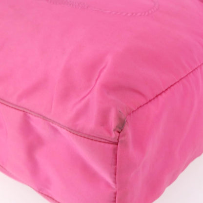Prada Logo Drawstring Tote Tessuto, PINK, NYLON, Tote bag