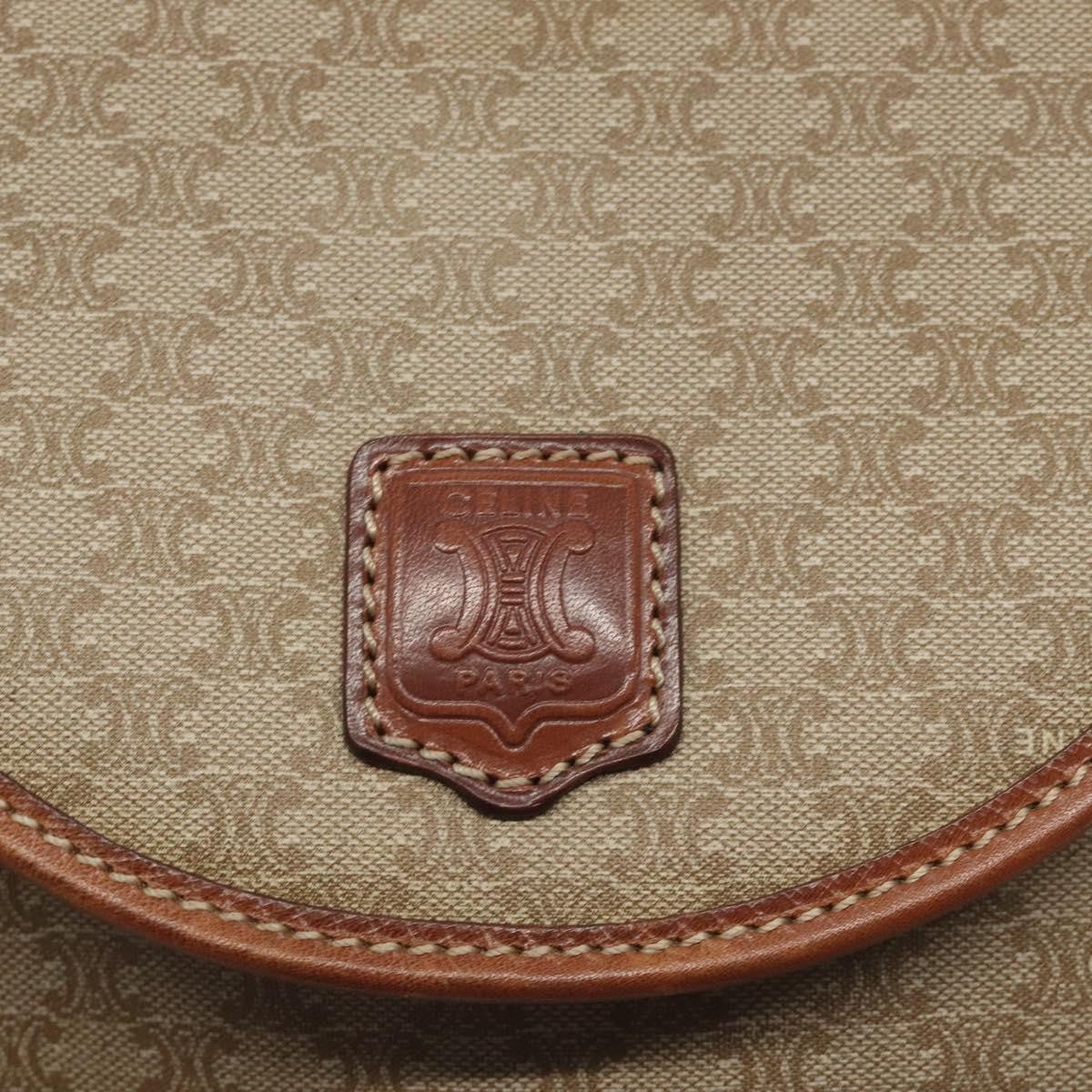 Celine Macadam Shoulder Bag PVC Leather, BEIGE, CANVAS, Shoulder bag