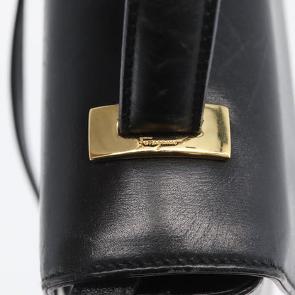 Salvatore Ferragamo Vintage Handbag Leather, BLACK, LEATHER, Handbag