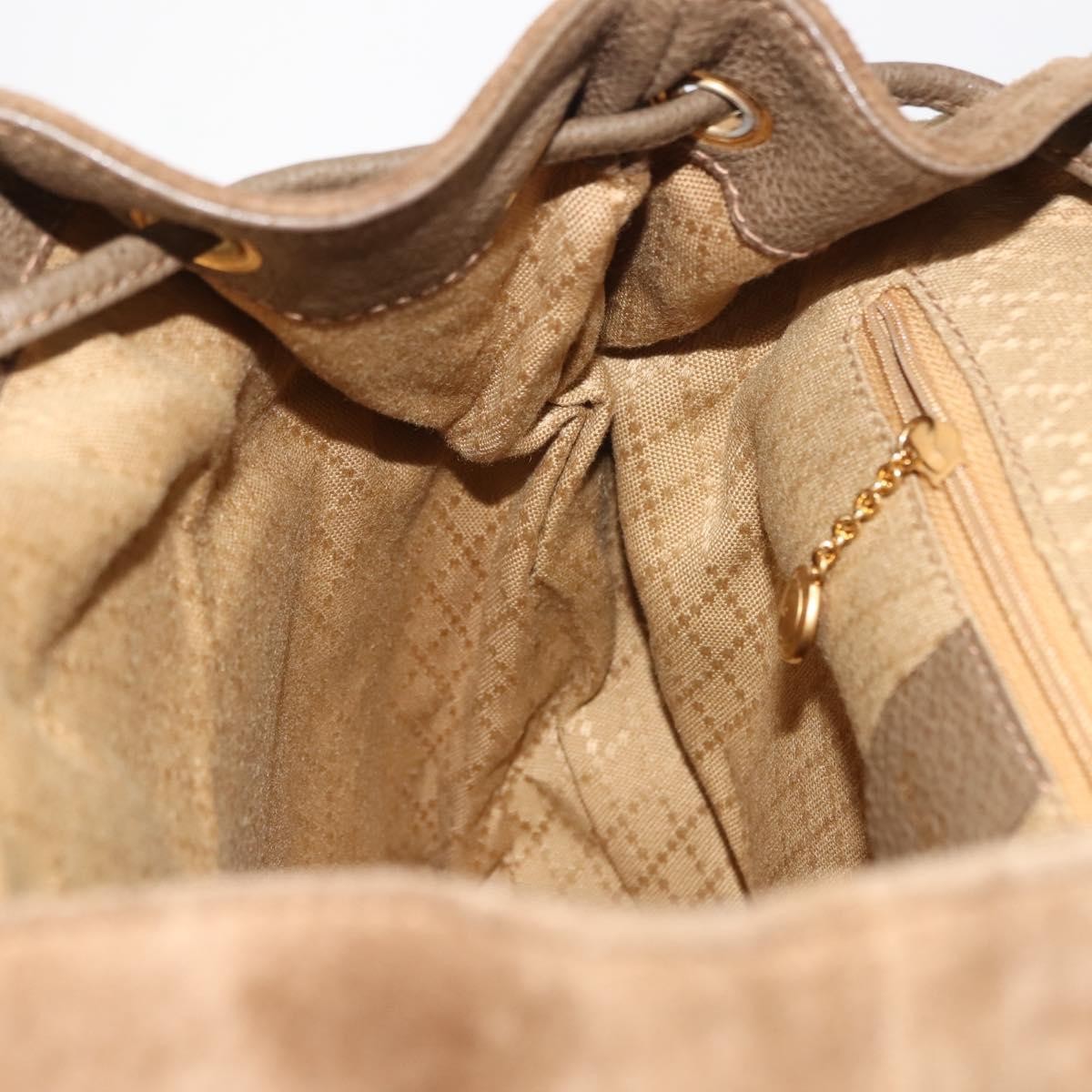 Gucci Vintage Bamboo Backpack Suede, BROWN, SUEDE, Backpack