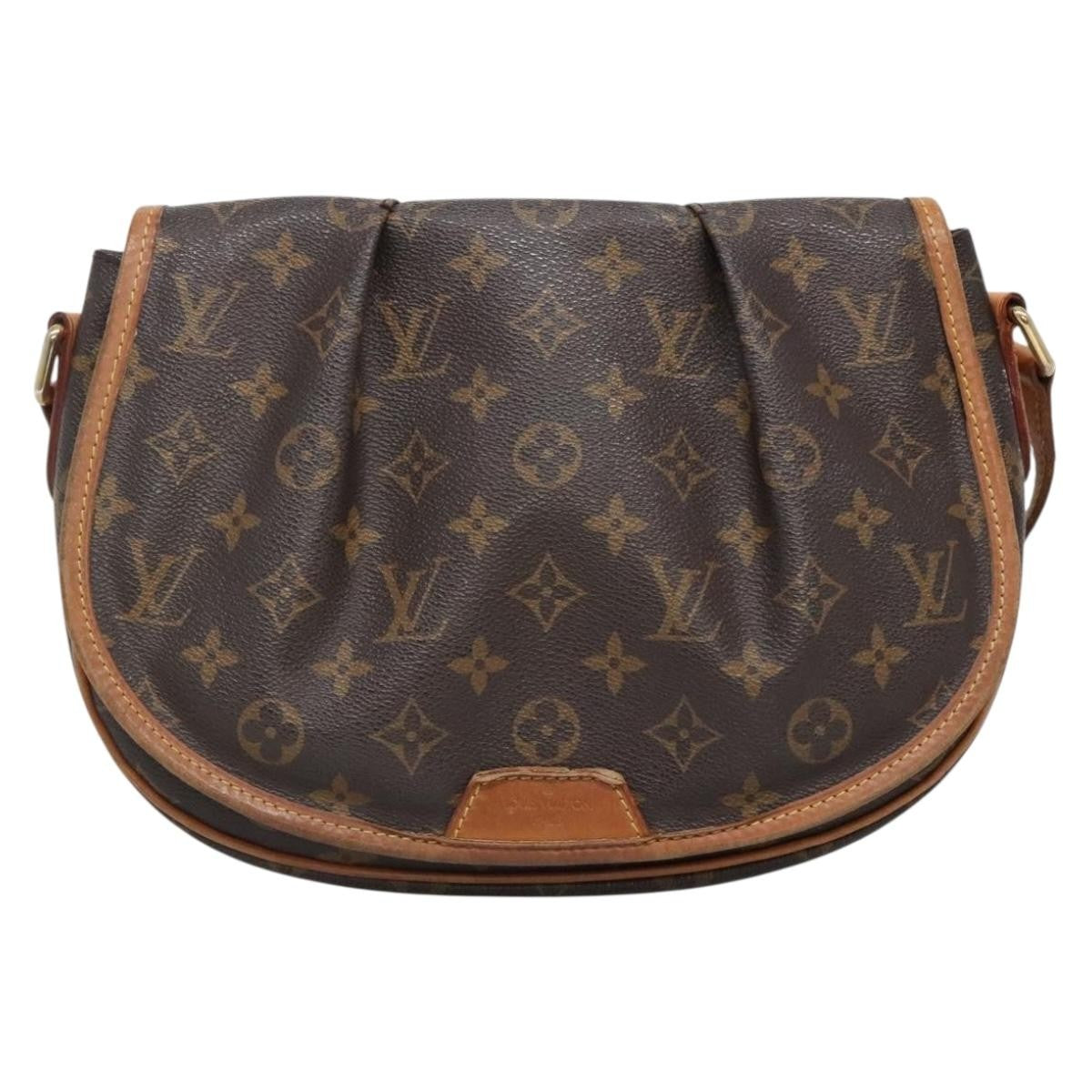 Louis Vuitton Menilmontant Handbag Monogram Canvas, BROWN, CANVAS, Shoulder bag