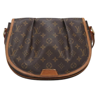 Louis Vuitton Menilmontant Handbag Monogram Canvas, BROWN, CANVAS, Shoulder bag