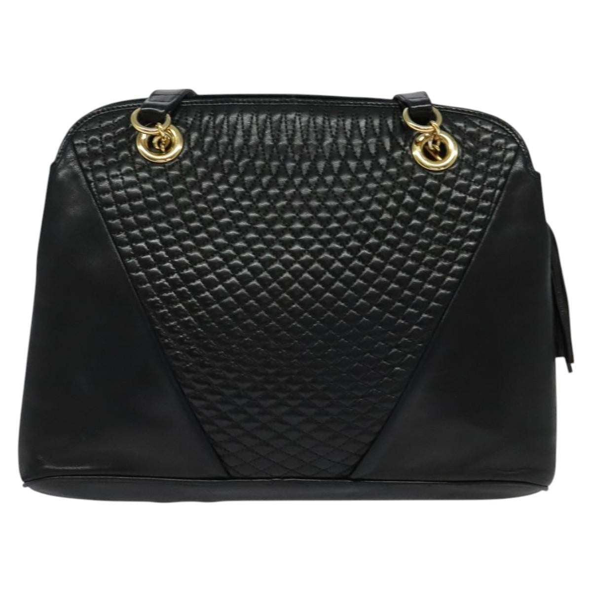 Bally Vintage Shoulder Bag Quilted leather, Black, Leather, Shoulder Bag