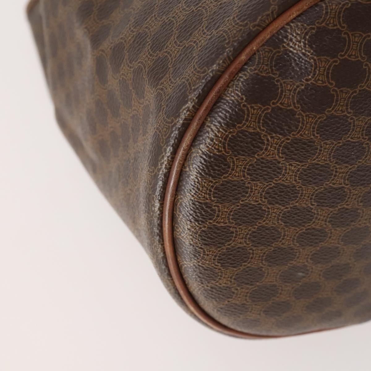 Celine Vintage Macadam Backpack Canvas and Leather, Brown, Canvas, Backpack