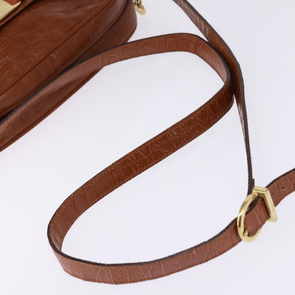 Salvatore Ferragamo Vala Shoulder Bag Leather, BROWN, LEATHER, Shoulder bag