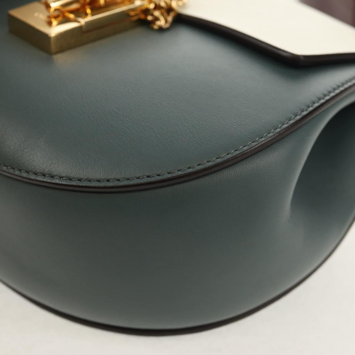 Chloe Drew Shoulder Bag Leather, BLUE, LEATHER, Shoulder bag