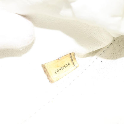 Chanel Vintage Logo Bowler Bag Quilted Canvas, WHITE, CANVAS, Handbag