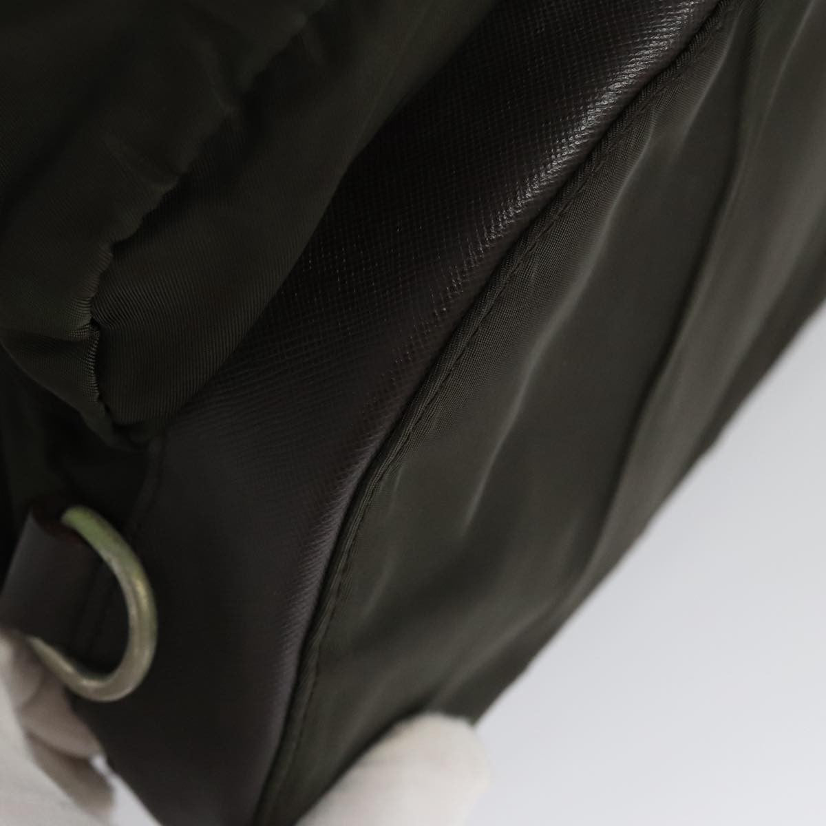 Prada Double Front Pocket Backpack Tessuto, Khaki, Nylon, Backpack