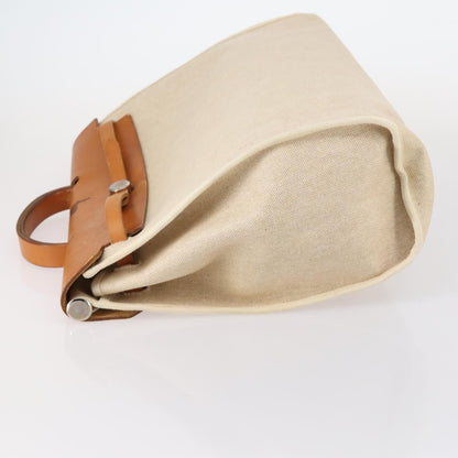 Hermes Herbag Toile and Leather, BEIGE, CANVAS, Handbag