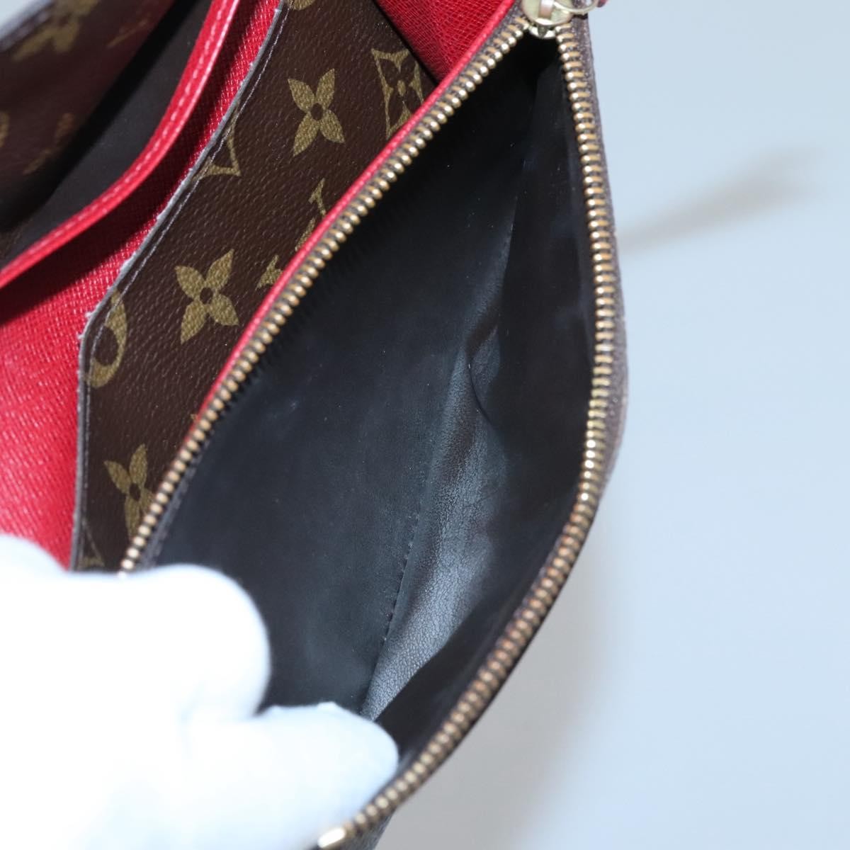 Louis Vuitton Emilie Wallet Monogram Canvas, Red, Canvas, Wallet