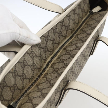 Gucci Plus Tote GG Coated Canvas with Leather, Beige, Canvas, Tote Bag
