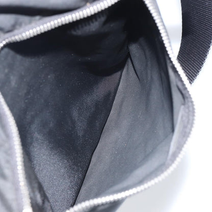 Prada Front Pocket Zip Messenger Bag Tessuto with Saffiano Leather, Black, Nylon, Shoulder Bag
