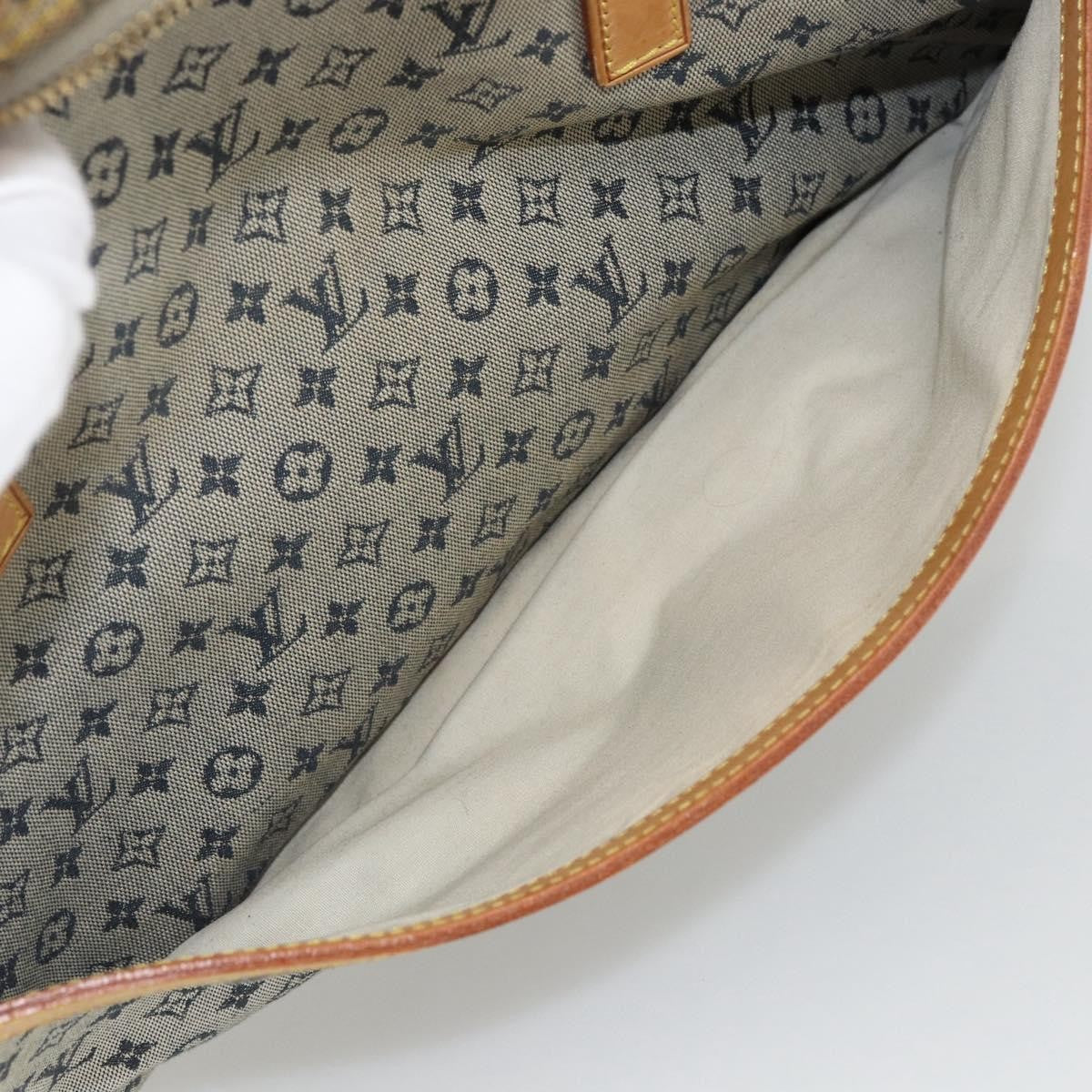 Louis Vuitton Marie Handbag Mini Lin, BLUE, CANVAS, Handbag