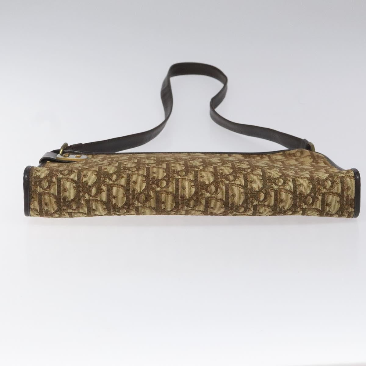 Christian Dior Vintage Trotter Shoulder Bag Canvas, BROWN, CANVAS, Shoulder bag