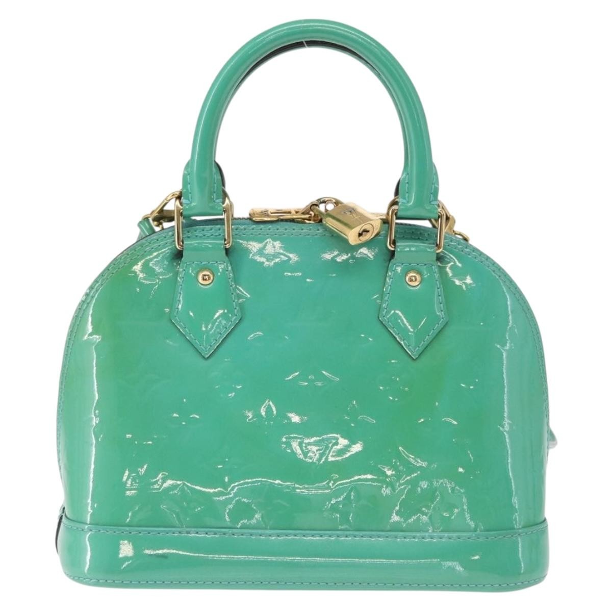 Louis Vuitton Alma Handbag Monogram Vernis, BLUE, PATENT_LEATHER, Handbag