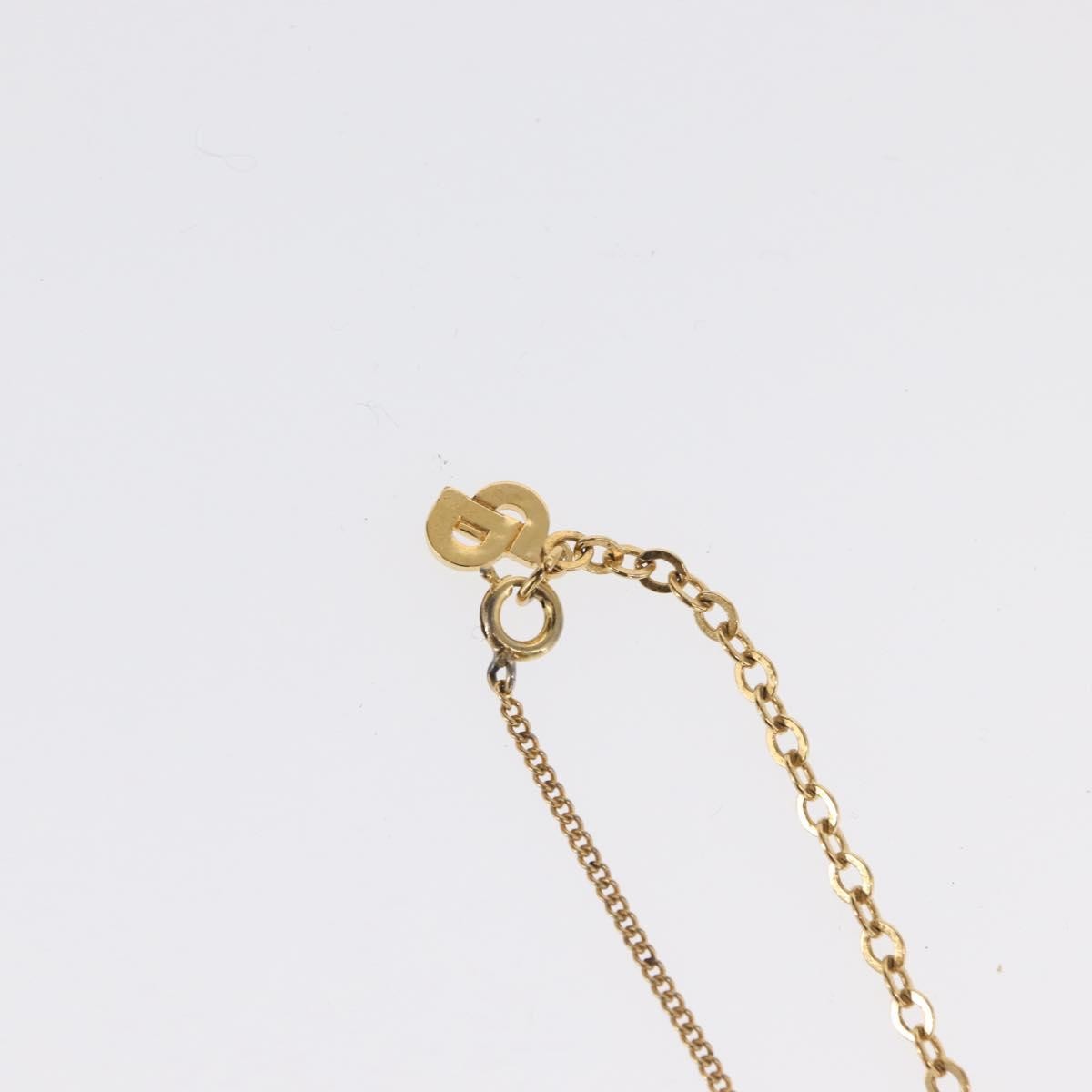 Christian Dior CD Round Pendant Necklace Metal, Gold, Metal, Necklace