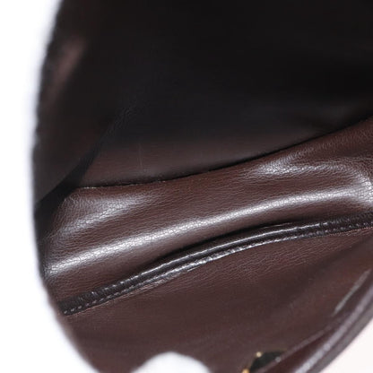 Christian Dior Vintage CD Logo Shoulder Bag Leather, BROWN, LEATHER, Shoulder bag