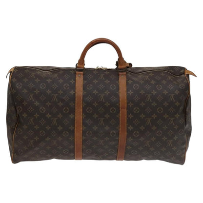 Louis Vuitton Keepall Bag Monogram Canvas, BROWN, CANVAS, Travel bag