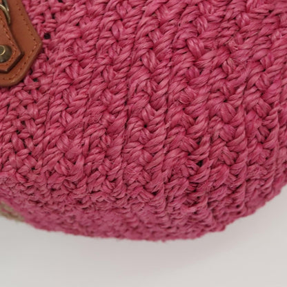 Balenciaga Panier Basket Tote Woven Raffia, PINK, WOOD, Tote bag