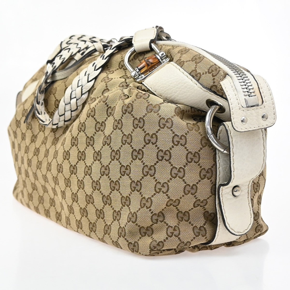Gucci Bamboo Bar Shoulder Bag GG Canvas, BROWN, CANVAS, Shoulder bag