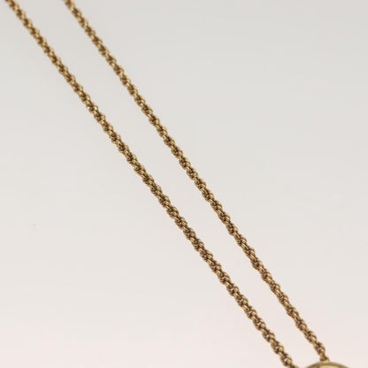 Christian Dior Vintage Logo Round Pendant Necklace Metal, GOLD, METAL, Necklace