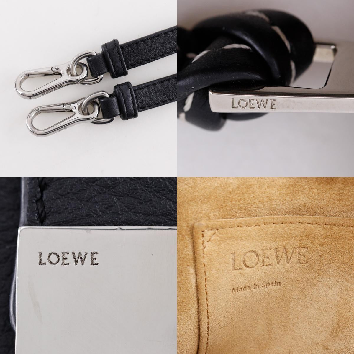 Loewe Missy Handbag Anagram Printed Leather, BLACK, LEATHER, Handbag