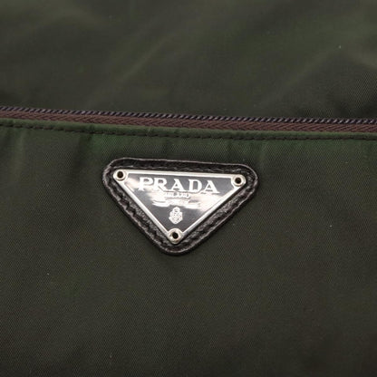 Prada Double Buckle Flap Messenger Bag Tessuto, Khaki, Nylon, Shoulder Bag