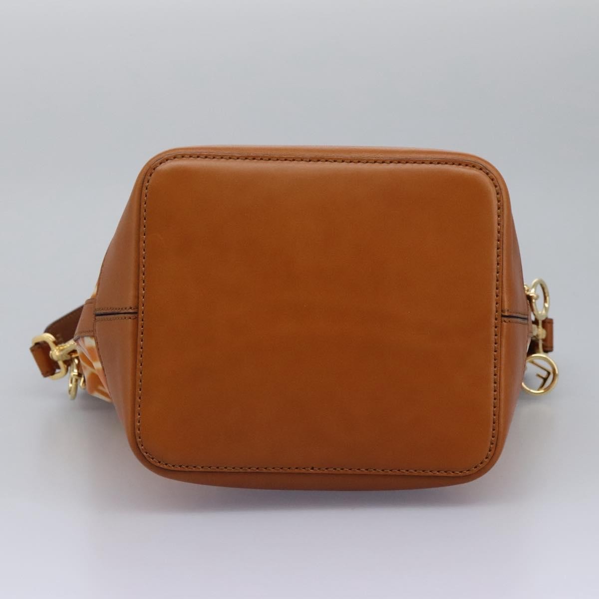Fendi FF Logo Mon Tresor Bucket Bag Canvas, ORANGE, CANVAS, Shoulder bag
