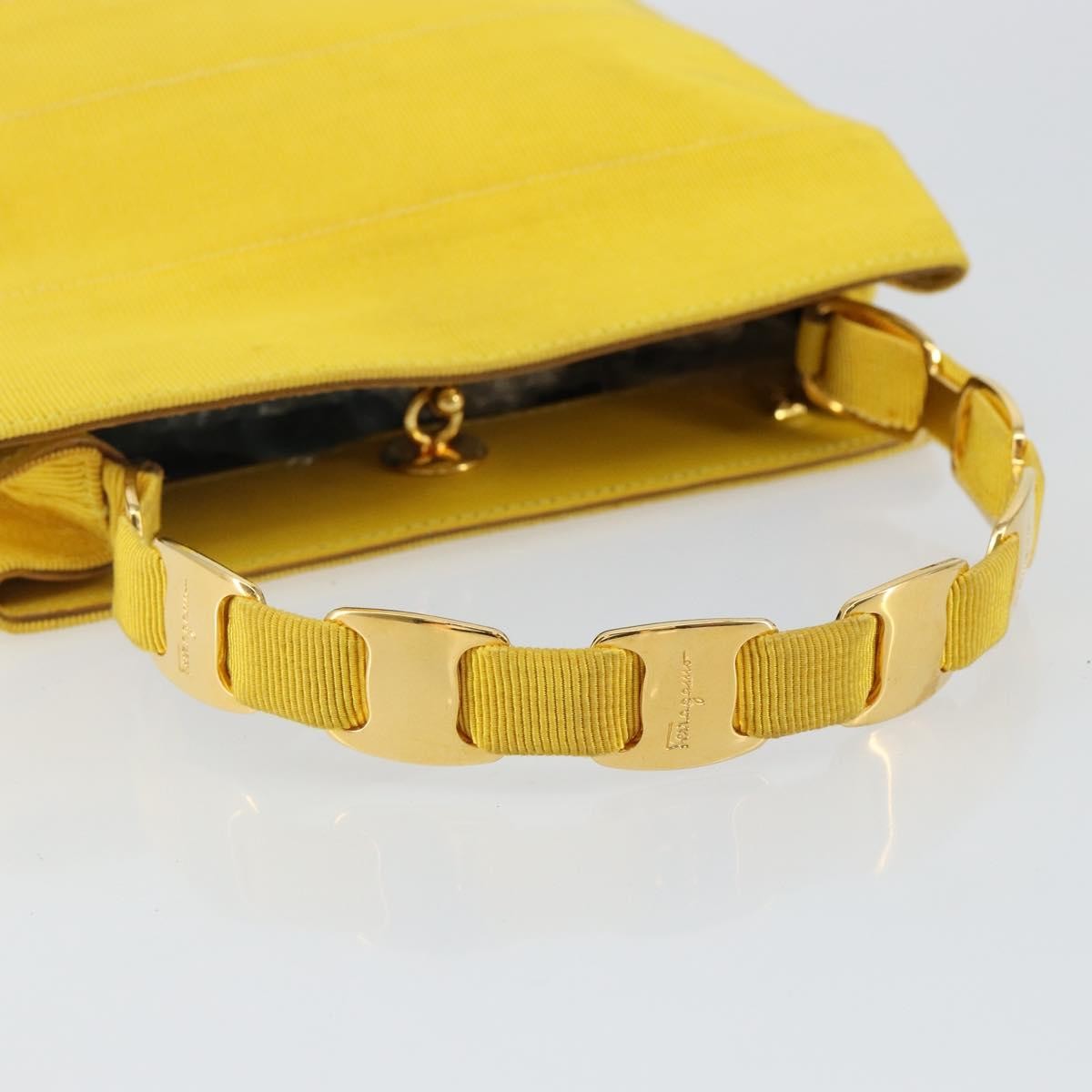 Salvatore Ferragamo Vala Handbag Nylon, YELLOW, NYLON, Handbag