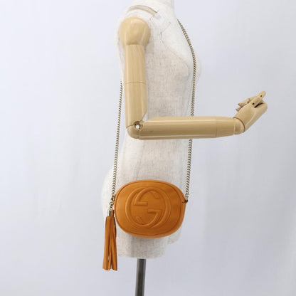 Gucci Soho Chain Bag Leather, ORANGE, LEATHER, Shoulder bag