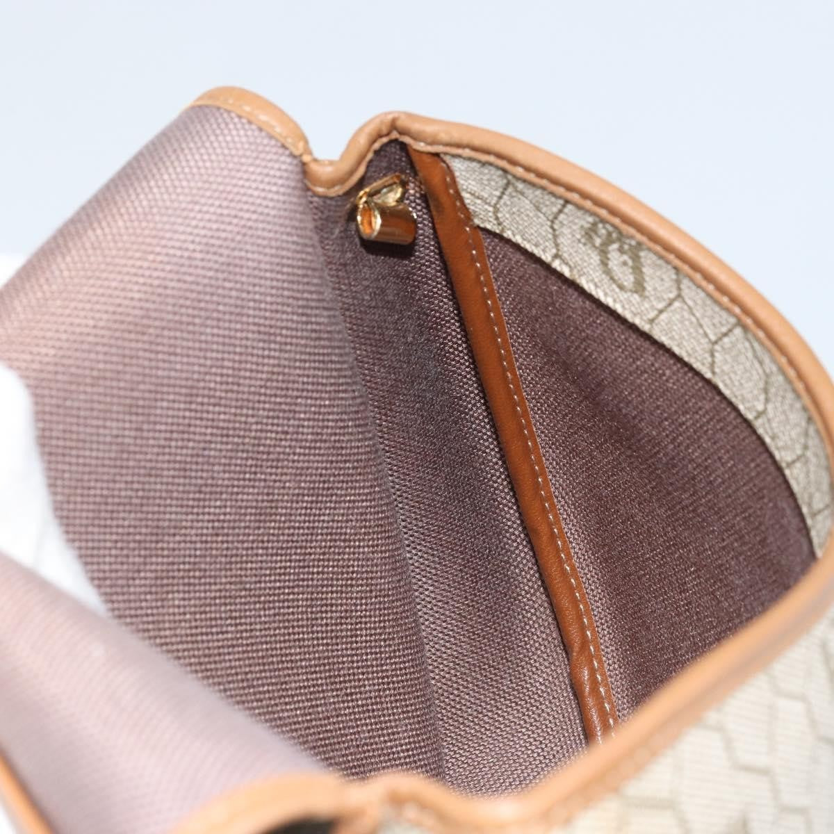 Christian Dior Vintage Honeycomb Shoulder Bag Canvas and Leather, BEIGE, CANVAS, Shoulder bag