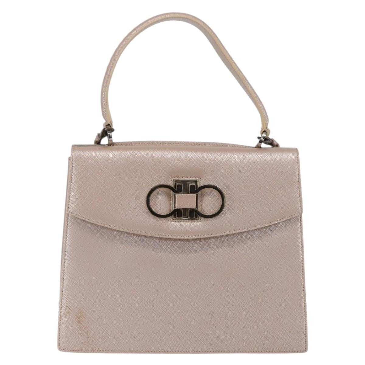 Salvatore Ferragamo Gancini handbag Leather, PINK, LEATHER, Handbag